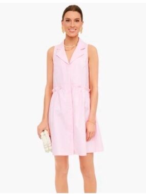 Tuckernuck Sleeveless Collared Mini Dress in Light Pink